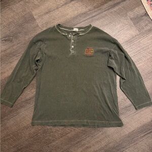 Vintage 1994 James Taylor Ball of Sound Tour Green Long Sleeve Henley